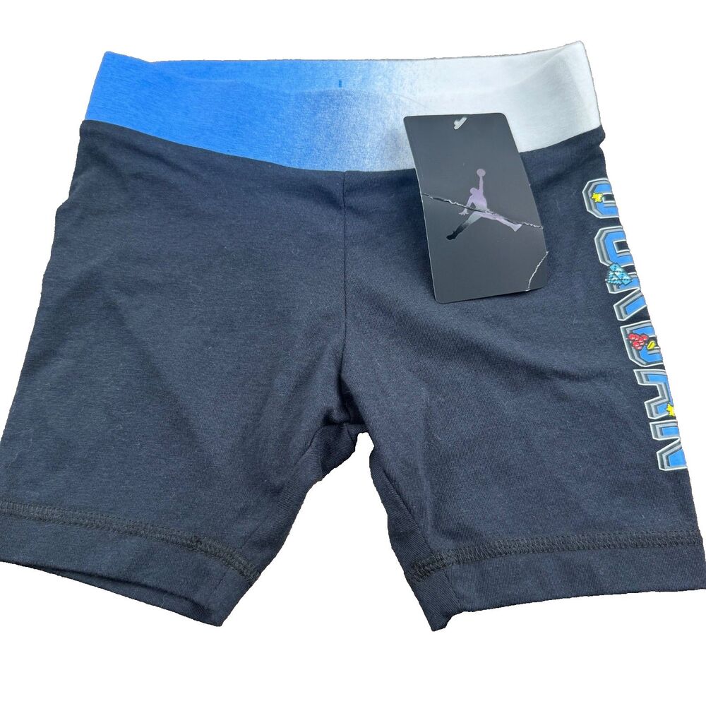 JORDAN Girls Compression Shorts Size 6-7 YRS Black NEW